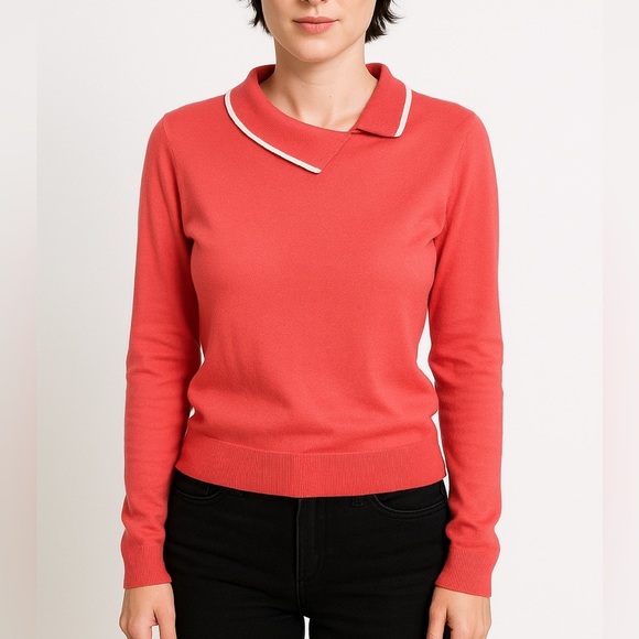 Vintage FOSSIL Wool Asymmetrical Collared Sweater - Picture 2 of 13